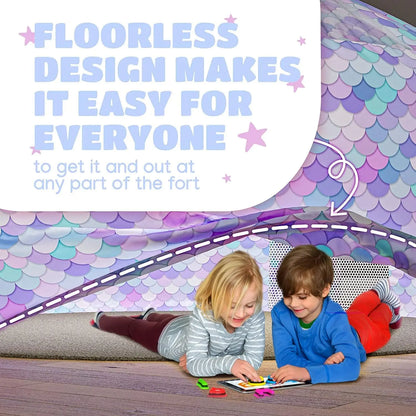 SKYWIN Air Tent Fort Large Playhouse for Kids - Inflatable Fort Sets up Away in Seconds (Fan NOT Included) Kids Play Tent Toys Baby