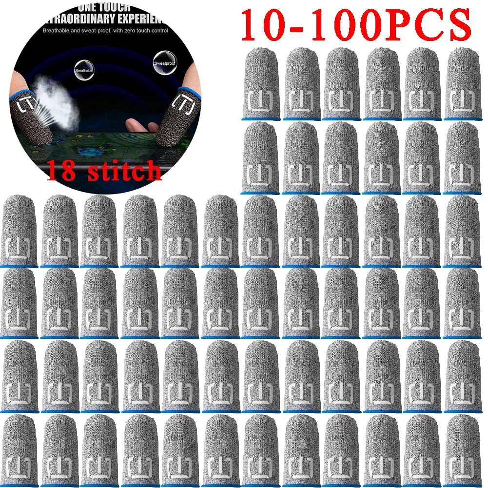 100-10PCS Finger Cover Game Controller for PUBG Sweatproof Anti-Slip Fingertip Cover Thumb Gloves for Mobile Game