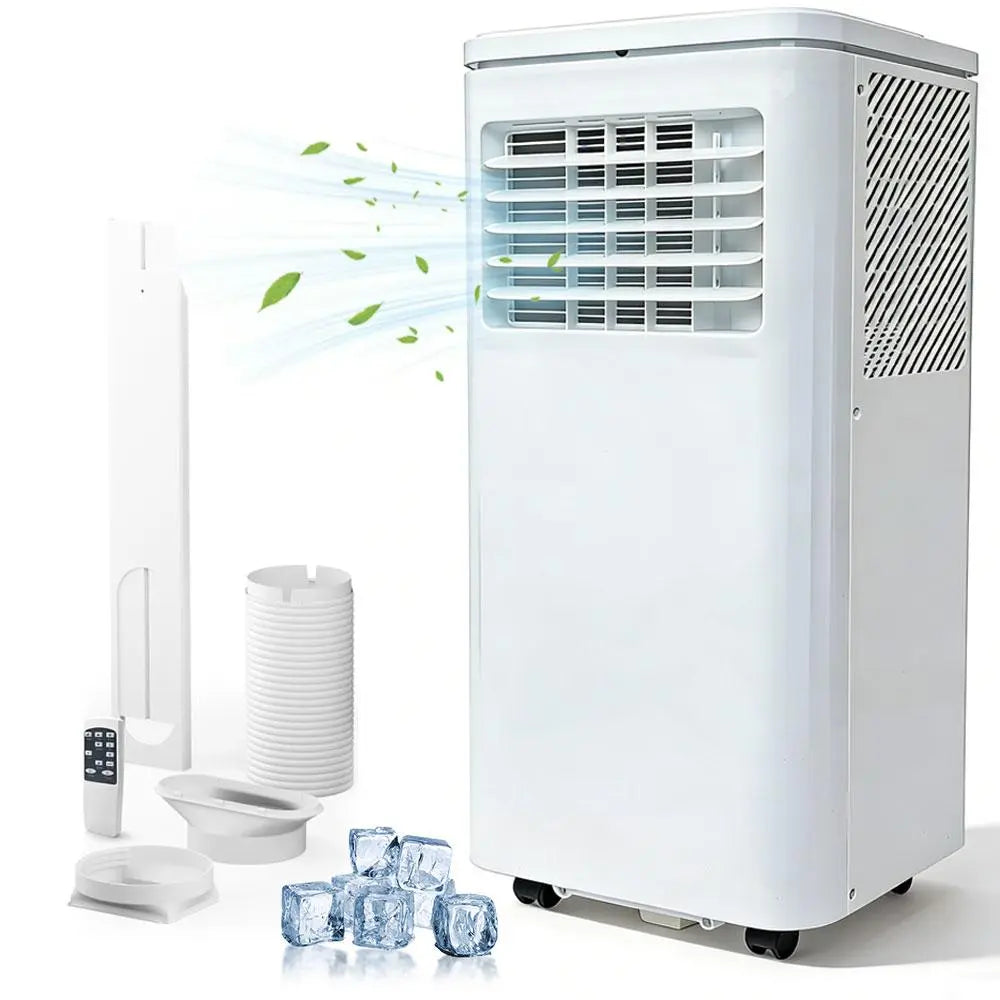Garvee 14K/10K/8K BTU Portable Air Conditioner - 4-in-1 Cooling Unit with Dehumidifier, Fan, LED/LCD Display, Remote Control, 24-Hour Timer, 4-Way Swing, 360° Wheels, and Window Kit for Home and Office Use