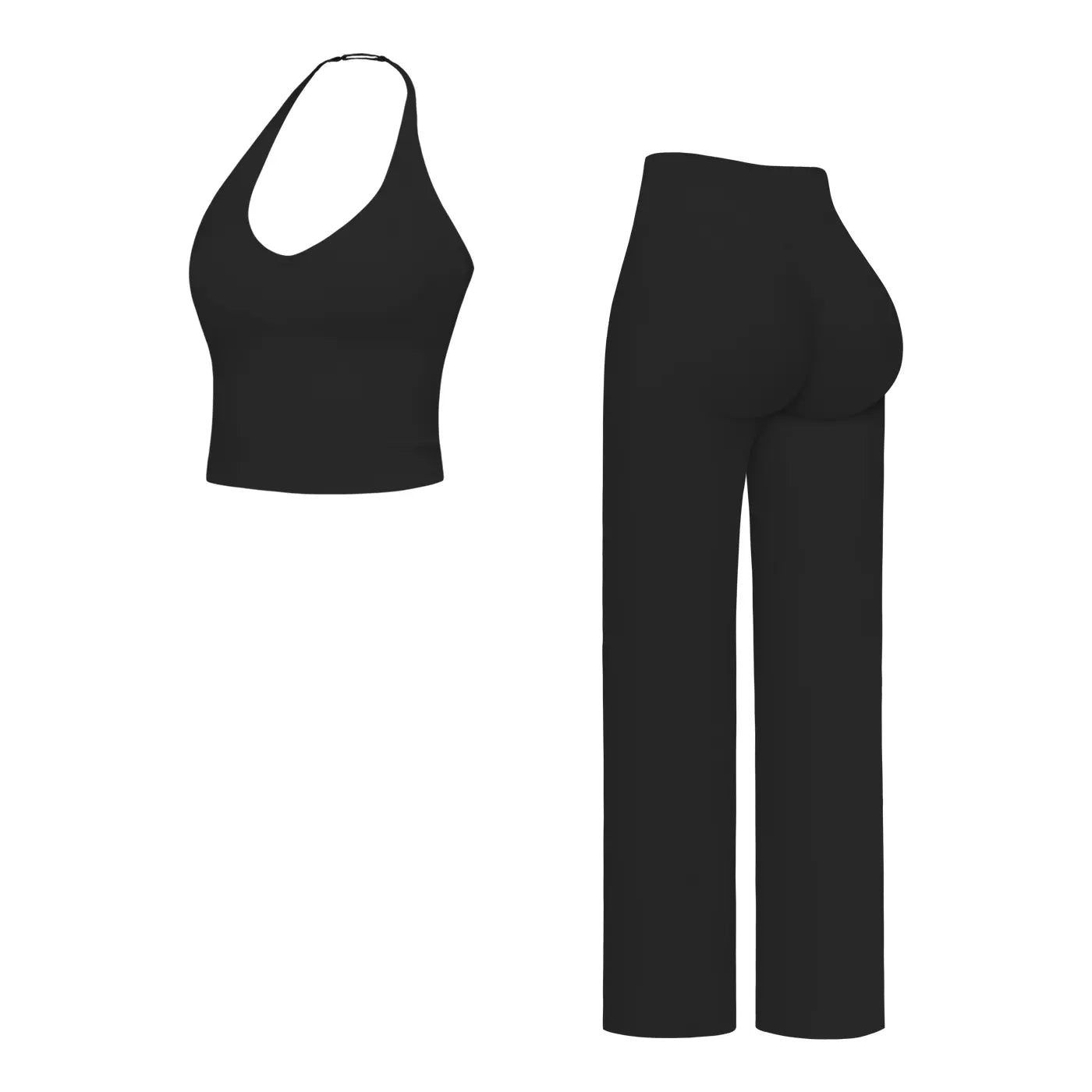 MFVIM Sporty Two-Piece Set Women’S Plain Crop Cami Top & Flare Leg Pants Sports Set, Sporty Casual Comfy Breathable Two-Piece Outfits for Yoga, Gym, Workout, Running, Gym Workout Clothes,Summerwins
