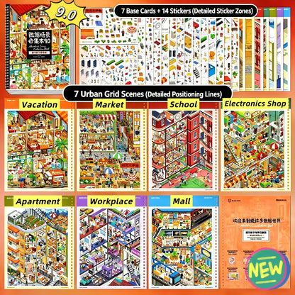 [Telado 1.0-13.0 Sticker Scene Books List] Most Loved 3D Sticker Scene Books, DIY Decorative Stickers for Crafting, Puzzle Stickers, Cute Cartoon Stickers, Creative Stickers for Scrapbooking, Journal Making, Toys & Hobbies