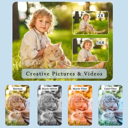 2026 Portable Mini Digital Camera - FHD Point-And-Shoot, 16X Digital Zoom, Anti-Shake, Self-Timer, USB Rechargeable, 32GB SD Card, Wrist Strap, Chip-Equipped Gadgets for Purse, Teen Boy Girl Gift, Cool Stuff for Daily Photography #Summervibes