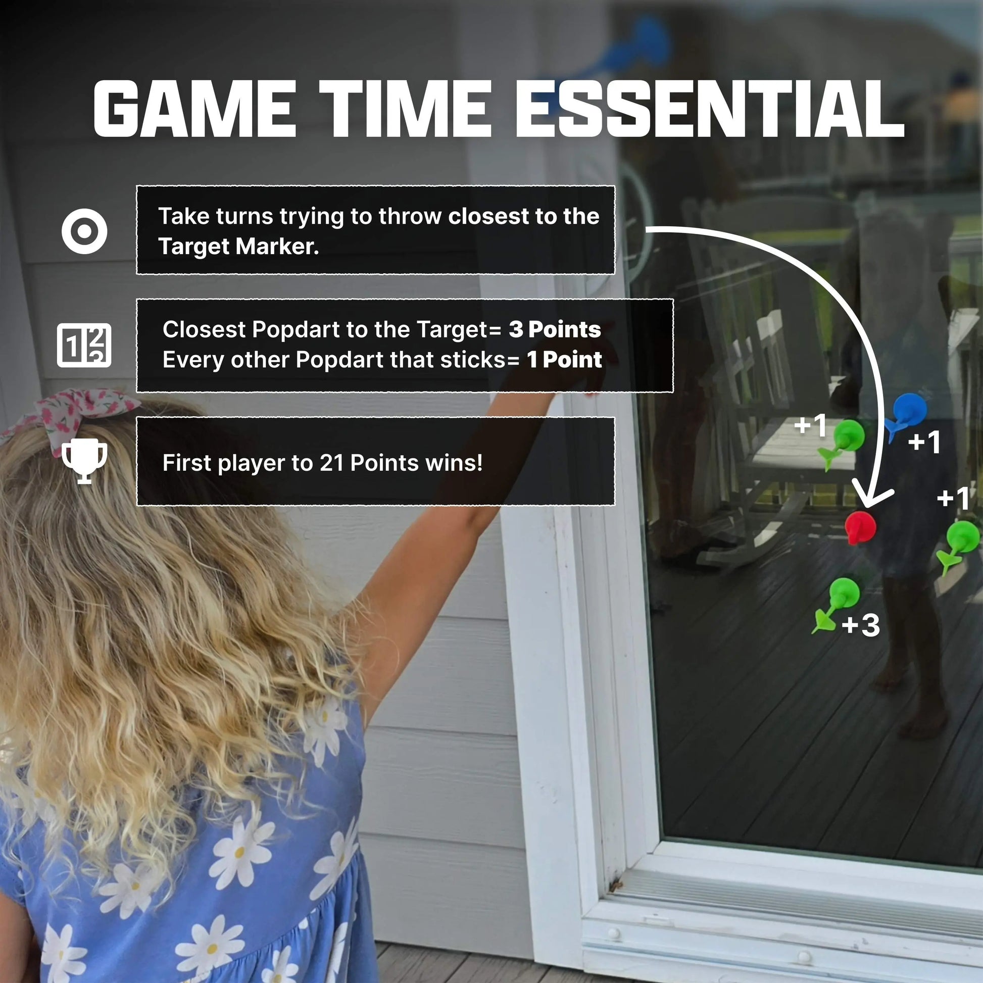 Popdarts Rookie Pack - Crazy Fun Suction Cup Dart Game Safe for All Ages! Play Indoor & Outdoor!