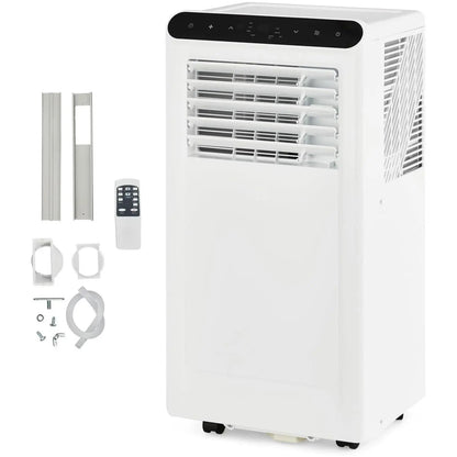 Garvee 14K/10K/8K BTU Portable Air Conditioner - 4-in-1 Cooling Unit with Dehumidifier, Fan, LED/LCD Display, Remote Control, 24-Hour Timer, 4-Way Swing, 360° Wheels, and Window Kit for Home and Office Use