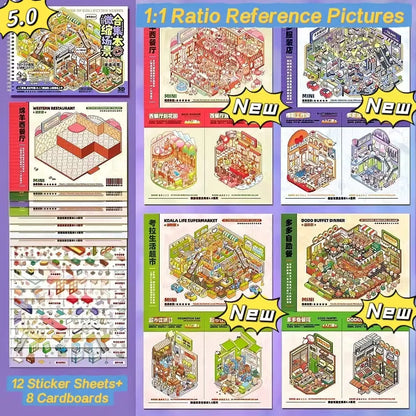 [Telado 1.0-13.0 Sticker Scene Books List] Most Loved 3D Sticker Scene Books, DIY Decorative Stickers for Crafting, Puzzle Stickers, Cute Cartoon Stickers, Creative Stickers for Scrapbooking, Journal Making, Toys & Hobbies