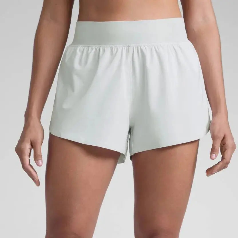 CRZ YOGA High Waisted Dolphin Athletic Running Shorts for Women 3" High Split Comfy Mesh Liner for Gym Workout Track