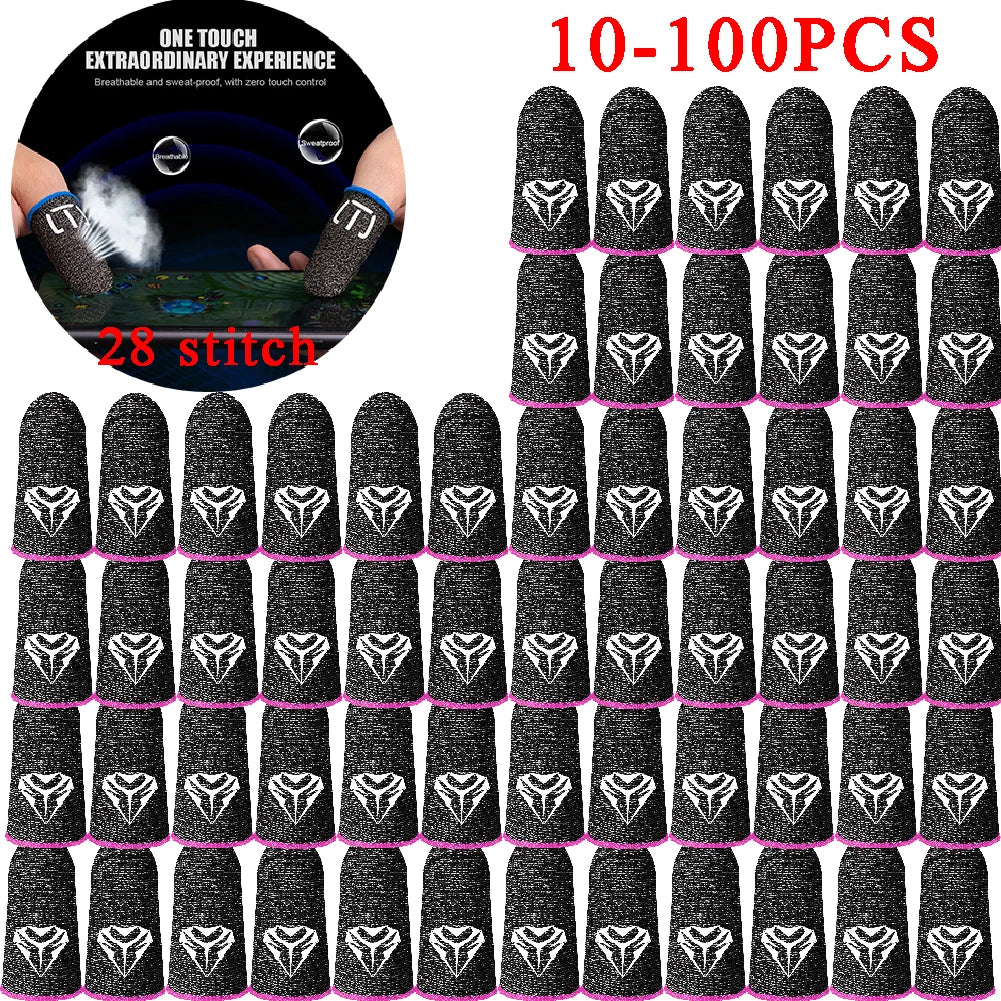 100-10PCS Finger Cover Game Controller for PUBG Sweatproof Anti-Slip Fingertip Cover Thumb Gloves for Mobile Game