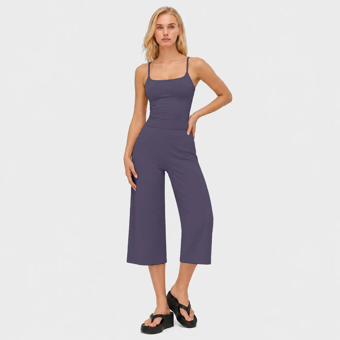 MFVIM Women'S 2-Piece Athleisure Fitness Clothes - Slimming Camisole Yoga Tank Top, High-Waisted Quick-Dry Slim-Fit Mid-Length Shorts, Multifunctional Casual Sports Wear Set for Gym, Outdoor Running,Summerwins