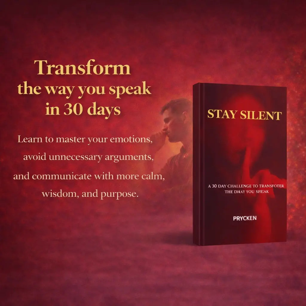 Prycken STAY SILENT: a 30 Day Challenge to Transform the Way You Speak. Master Self-Control & Emotional Intelligence | Build Powerful Communication — a Practical Self-Growth & Daily Reading Book|Limited-Time Shipping Included