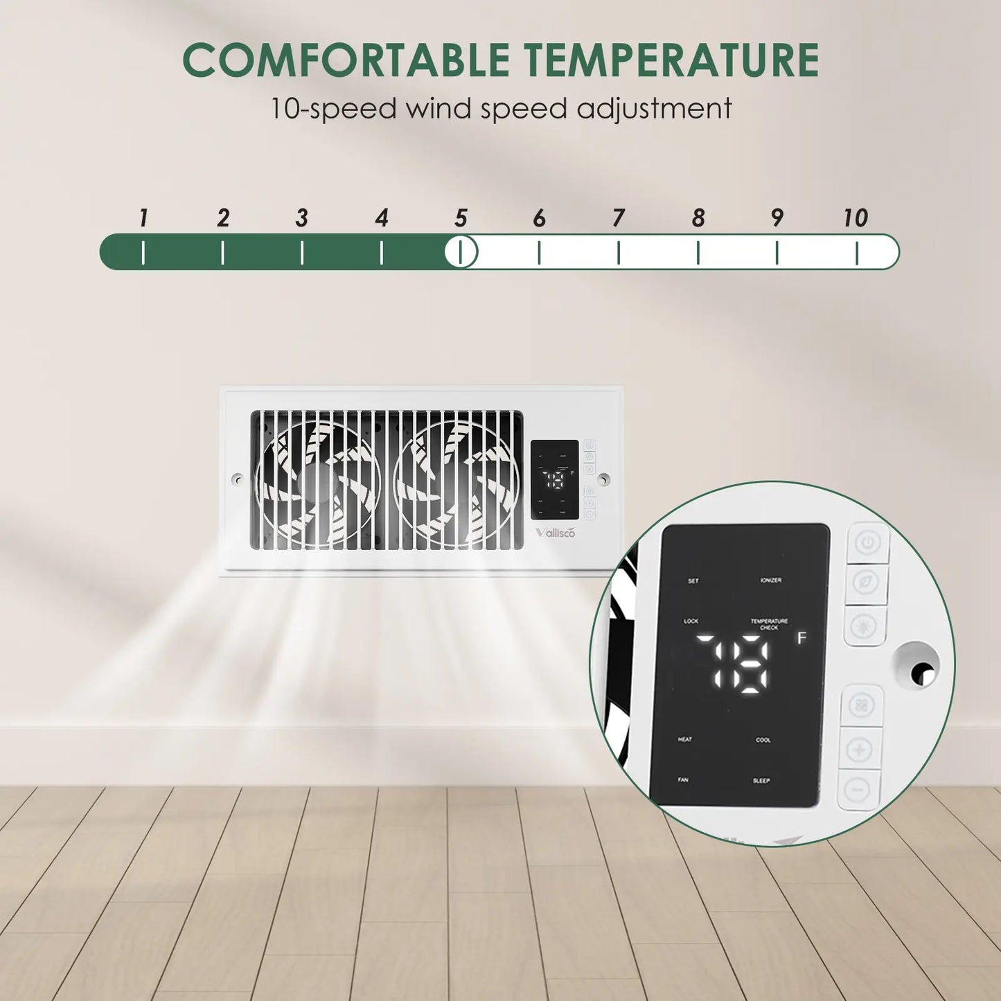 Father'S Day Register Booster Fan for 4” X 10” Register Holes, Window Fan, 10-Speed Quiet Ventilation Fan with Thermostat & Remote, Negative Ion Air Vent Booster, Enhances Airflow & Home Comfort Heating Circulation