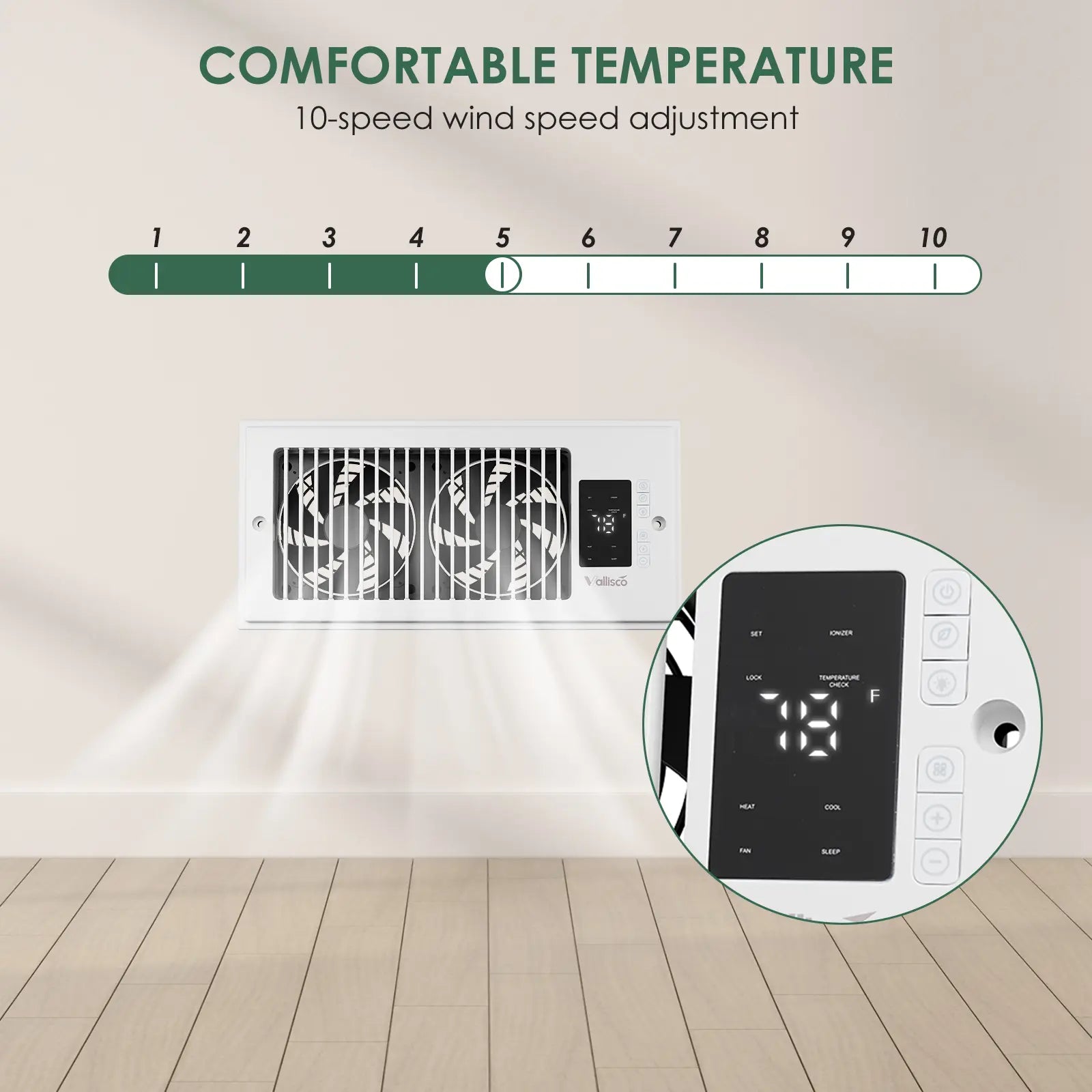 Father'S Day Register Booster Fan for 4” X 10” Register Holes, Window Fan, 10-Speed Quiet Ventilation Fan with Thermostat & Remote, Negative Ion Air Vent Booster, Enhances Airflow & Home Comfort Heating Circulation
